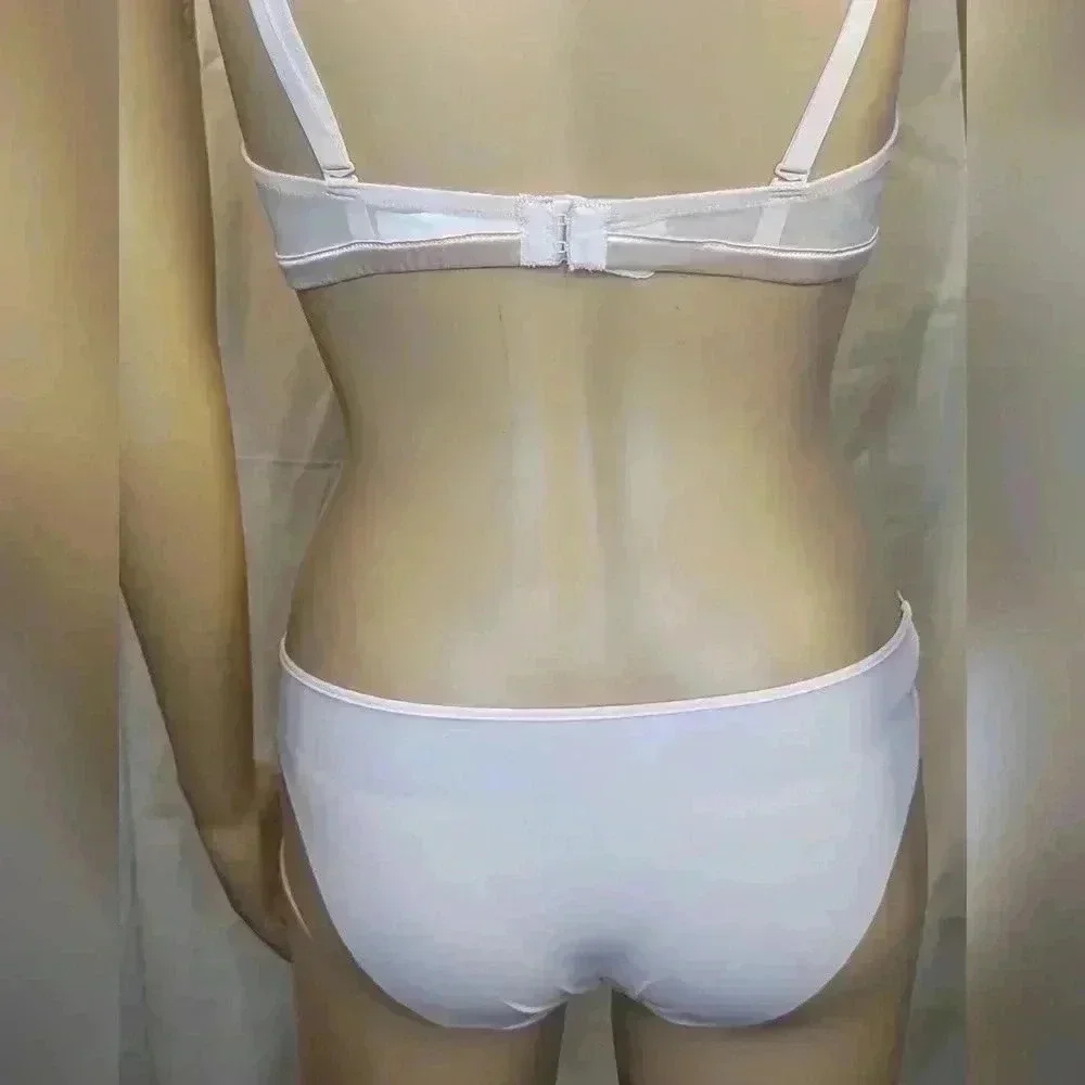 NWOT Simone Perele Orphee Sheer Plunge Bra and Panty Set 34B/1 Petal Power - Picture 7 of 9